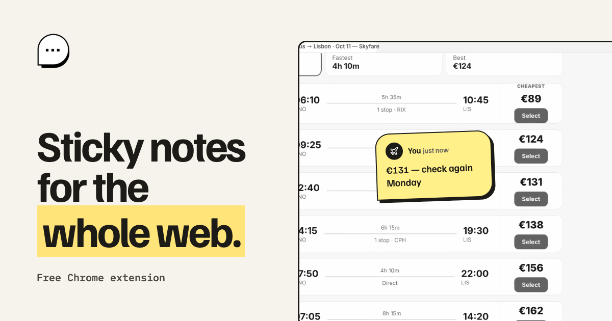 Sticky Notes for the Whole Web preview